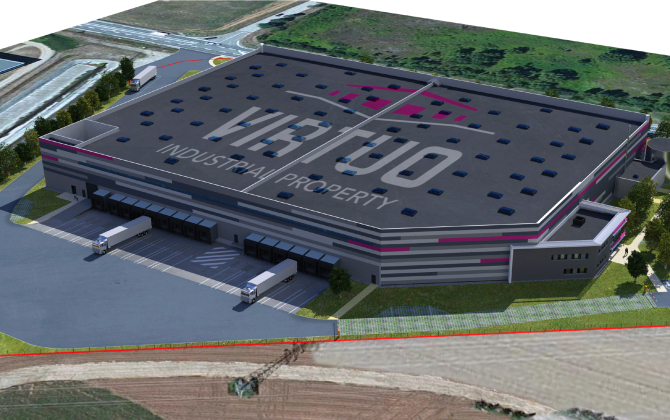 Le futur bâtiment logistique de Virtuo Industrial Property à Saint-Quentin-Fallavier, en Isère.