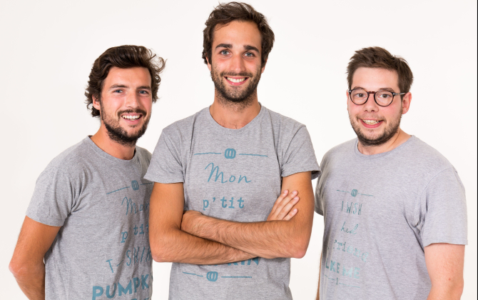 Hugo Sallé de Chou, Victor Lennel et Constantin Wolfrom sont les trois fondateurs de la start-up lilloise Pumpkin, dont ils possèdent aujourd’hui 20 % du capital.
