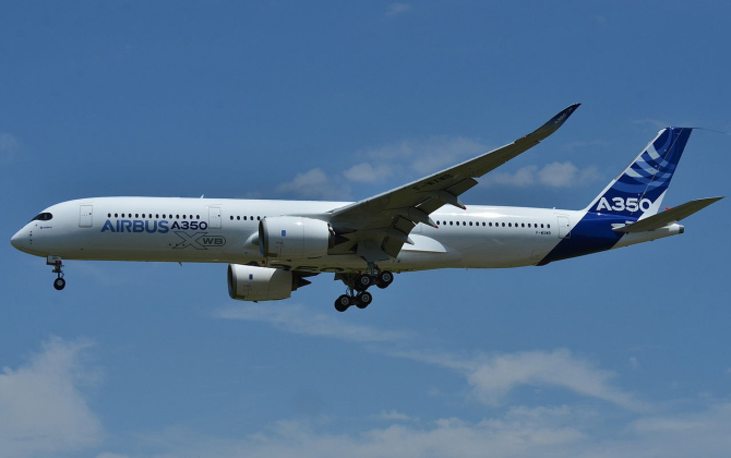 Avion de ligne A350 d'Airbus