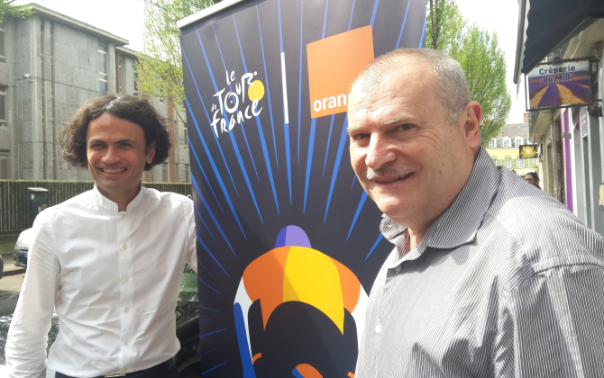 Pierre Jacobs, directeur régional Orange Bretagne et Pays de la Loire en compagnie d'Henri Terreaux, directeur de projets évènementiels pour Orange. 