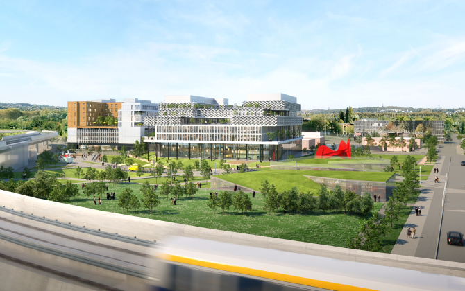 Projet immobilier de l'IoT Valley à Labège. La livraison du premier lot de 27 000 m2 de plancher est prévue pour 2021.