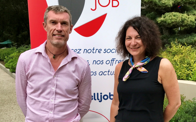 Stéphane et Laurence Deroeux se sont rencontrés en travaillant dans une entreprise d’intérim à Cannes et ils ont fondé leur propre société, WellJob, en 1997.