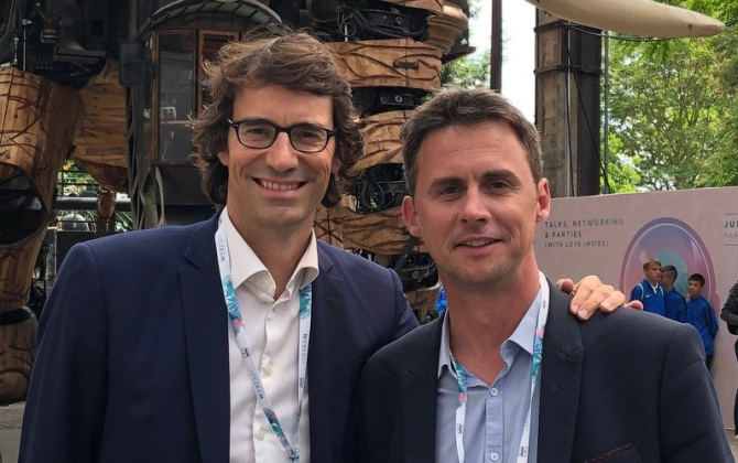Thibaut Gemignani, PDG de Figaro Classifieds, et Vincent Monfort, directeur de la communication