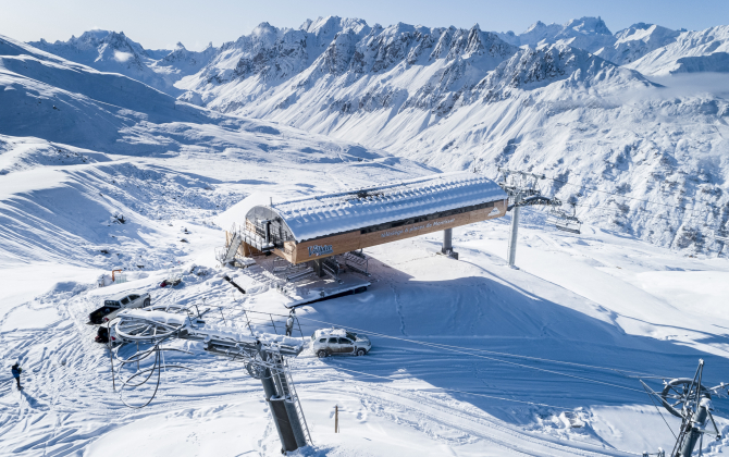 Télésiège de la station de ski Valloire en Savoie