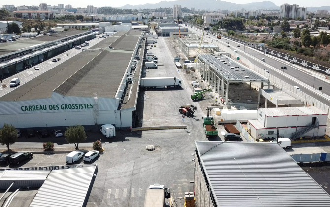 Le marché Min de Marseille devrait à terme compter 100 000 m² d'entrepôts.