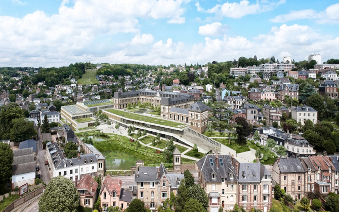 L'ensemble immobilier situé route de Neufchâtel à Rouen (d’un coût total de 52,5 M€) comprendra un hôtel 4 étoiles Hyatt place de 85 chambres avec spa et restaurant, un ensemble de bureaux de 6 500 m2 destiné à des entreprises du secteur tertiaire, un parking de 196 places, et un parc urbain. La livraison des travaux est prévue pour le premier semestre 2022. 