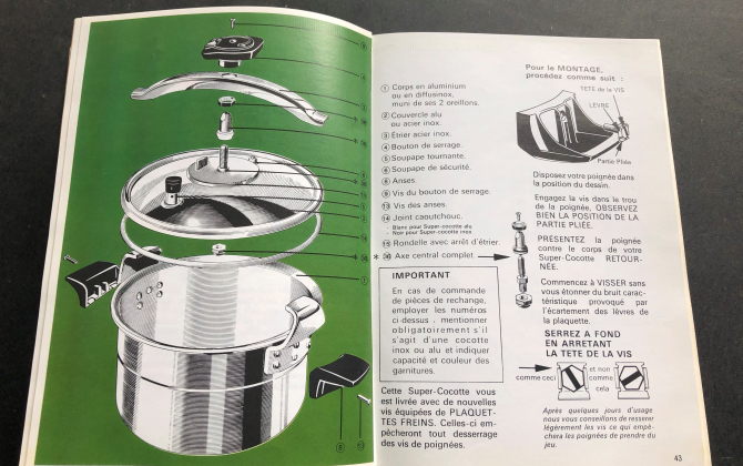 Le groupe Seb est historiquement engagé dans une démarche de réparabilité des produits, come l’illustre ce livre de recettes de la "Cocotte Seb" des années soixante.