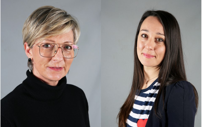 Floriane Teurtrie (à gauche), fondatrice et Pauline Picault directrice générale de Job & Box.