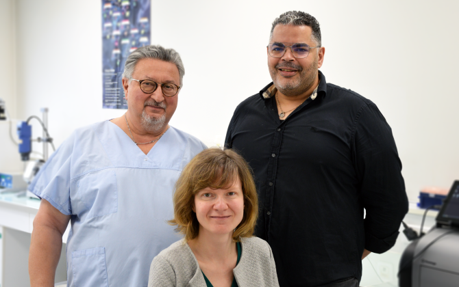 Le professeur Michel Pinget (à gauche) est le directeur scientifique d’Ilonov, présidé par le docteur Karim Bouzakri et dirigé par la docteure Anastasia Grabarz.
