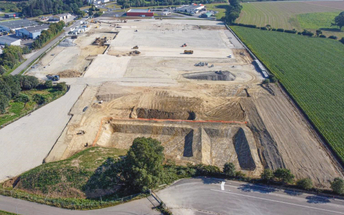 Les travaux du futur siège de Sodise à Briec (Finistère) se poursuivent.