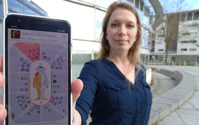 Héloïse Goebel a créé l'application Pixaid pour proposer une traduction visuelle des éléments du dossier de soin des patients dépendants.