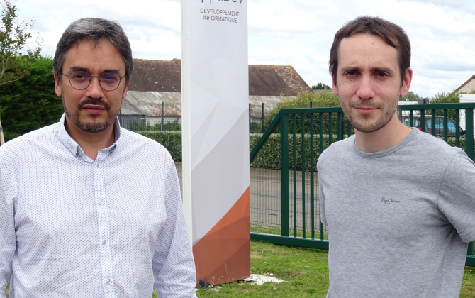 Fabrice Lamare et Clément Deturck, cogérants d’Applidev', au Mans.