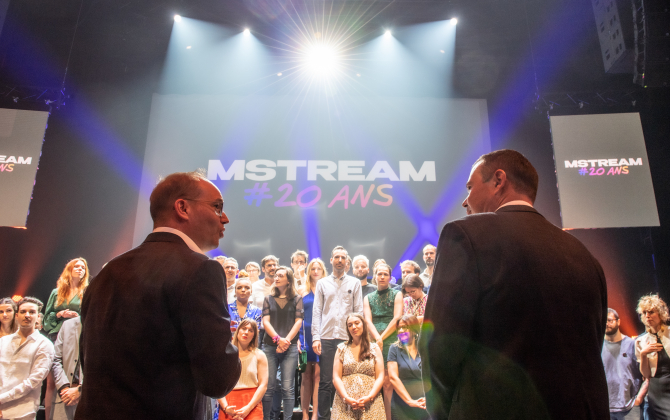 Jérôme Poulain, directeur général, et Stéphane Durandière, directeur associé de Main Avenue, lors des 20 ans de MStream.