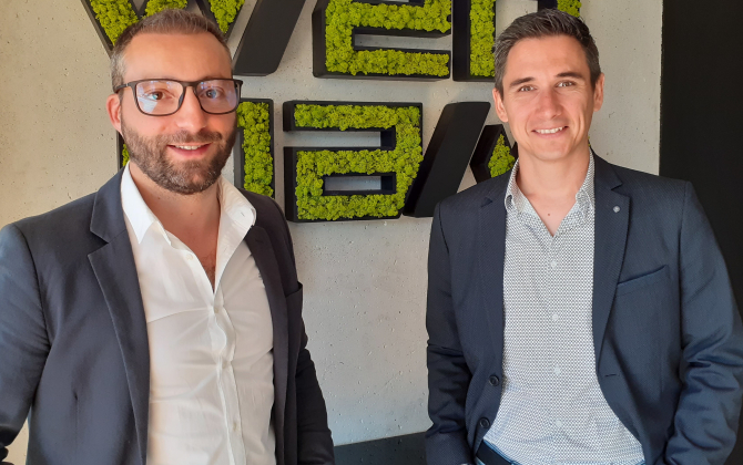 Baptiste Cacheleux (à droite) et Vincent Gallot, sont les deux codirigeants de Webqam Groupe.