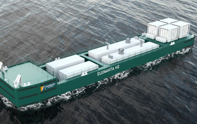 La barge multi-services Elemantha H2, fournira de l’électricité et de l’hydrogène aux grands navires, réduisant de plus de 80 % leurs émissions polluantes lors des escales.
