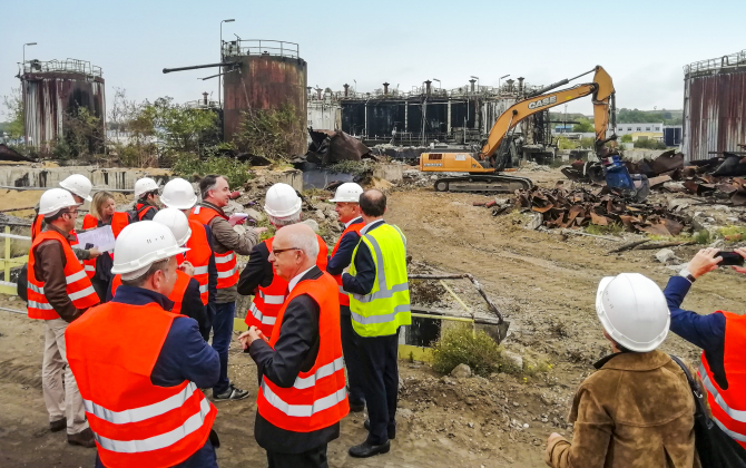 La société Valgo à Petit-Couronne (Seine-Maritime), a investi plus de 60 millions d'euros pour dépolluer l'ancien site de Petroplus.