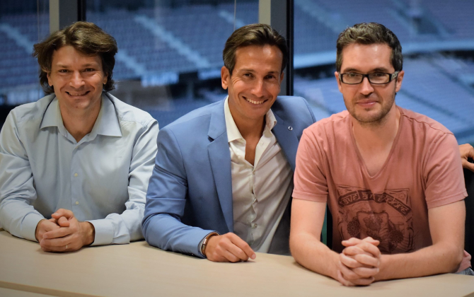 Frédéric Dayan (au centre), Fabien Astic (à gauche) et Sylvain Benito sont les cofondateurs et dirigeants d’Exactcure.