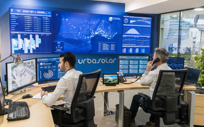 Le centre de supervision d’Urbasolar, qui pilotera 10 gigawatts de puissance installée en 2030.