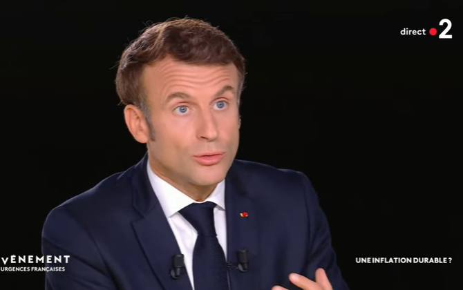Emmanuel Macron, le 26 octobre 2022, dans l'émission "L'Événement" sur France 2.