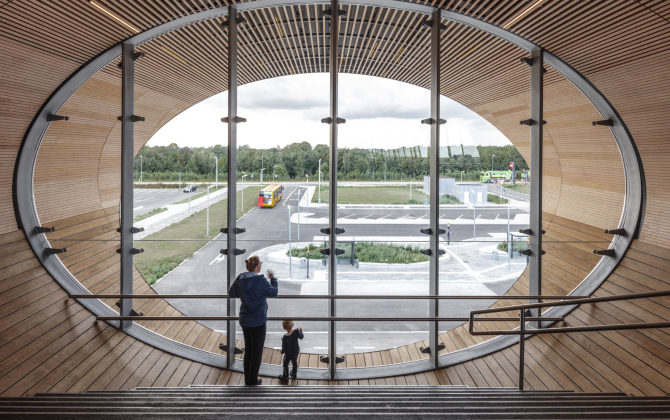 Laudescher réalise 20 % de son activité à l’international : ici, la gare de Køge, au Danemark.