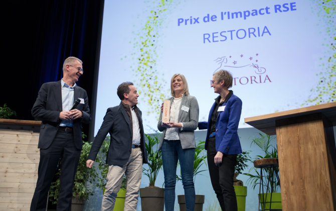 Prix Impact entreprise RSE remis à Restoria.