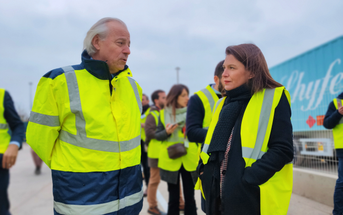 Michel Denis, Directeur général de Manitou Group, et Christelle Morançais, présidente de la Région Pays de la Loire.