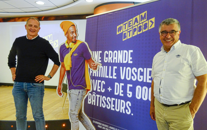 Christophe Muller, vice-président de la Fédération du BTP dans les Vosges, et Xavier Dorado, président.