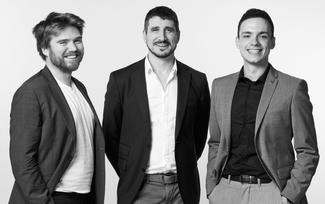 De gauche à droite, Matis Ringdal, Frédéric Bodin et Vincent Marceddu ont cofondé la start-up Pixacare mi-2019.