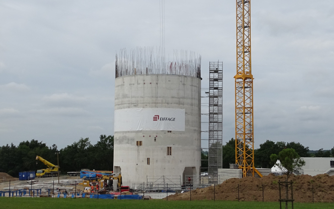 L’usine H2 de Hoffmann Green Cement Technologies va s’élever à 70 mètres de hauteur.