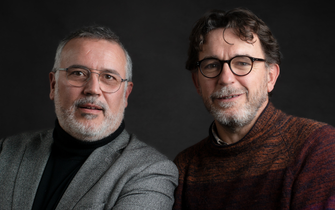 Nicolas Barbet, directeur général, et Renaud Sornin, président du start-up studio Kanopee au BTP Kanopee.