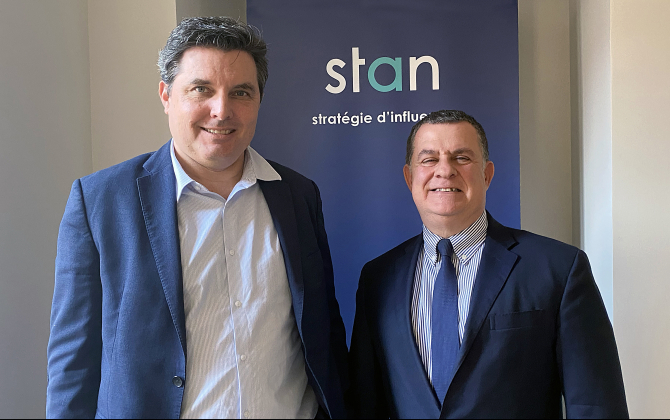 Nicolas Barthe (à gauche), fondateur du cabinet Stan en 2013, et Jean de Mendiguren, directeur de Stan Côte d’Azur.