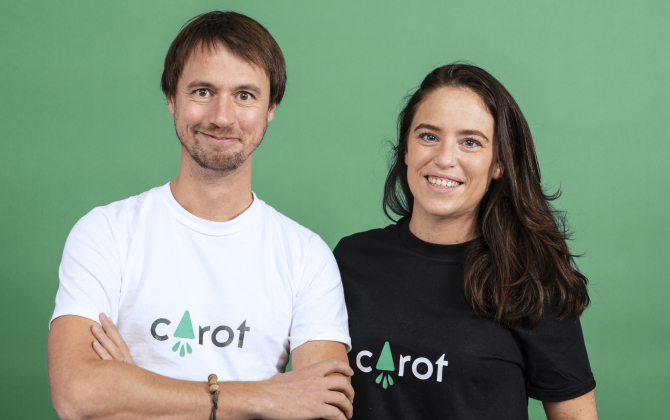 Pierre-Yves Coeurdevey et Coline Casini, cofondateurs et dirigeants de Carot'.