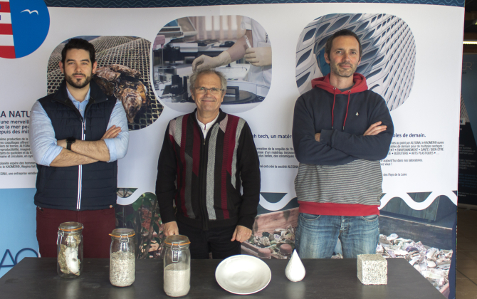 Un parti de l’équipe d’Alegina, une des entreprises lauréate du label de l’association Ruptur, dont l’activité consiste à recycler les coquilles d’huître pour les transformer en porcelaine.