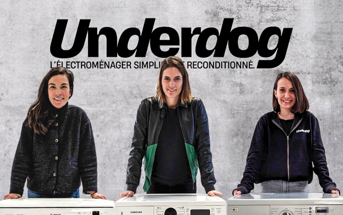 Laura Chavigny, Claire Bretton et Léa de Fierkowsky ont fondé la start-up Underdog qui propose du gros électroménager reconditionné.