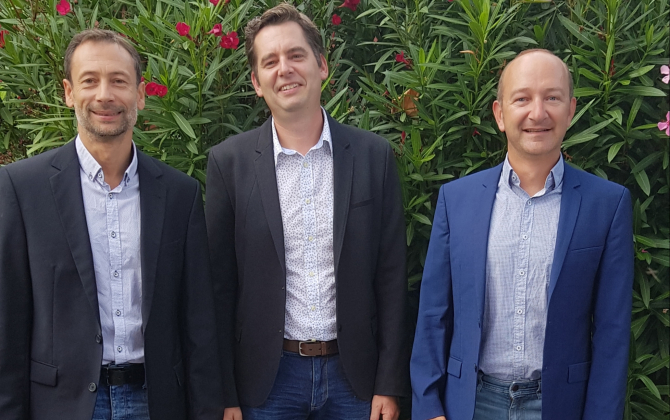 Les trois fondateurs d’Admir avec, de gauche à droite, Laurent Duraffourg, Mathieu Dupoy et Philippe Andreucci.