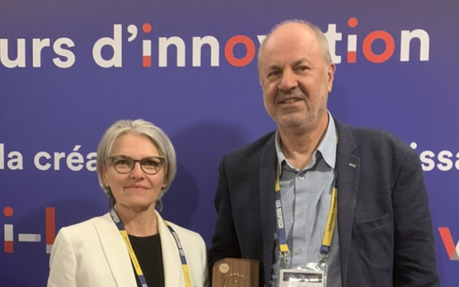 Armelle Cuvillier et Jean-Marc Herbert, respectivement directrice scientifique et directeur générale d’Abcely, sont lauréats du concours i-Lab 2023.