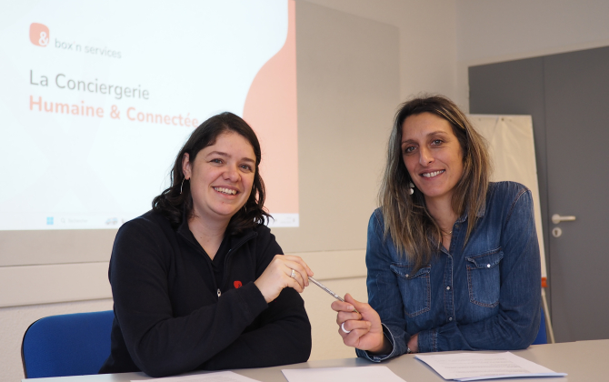 Marion Tesson, fondatrice et dirigeant de Box’n services, a ouvert une première franchise en Vendée avec Mylène Balat.