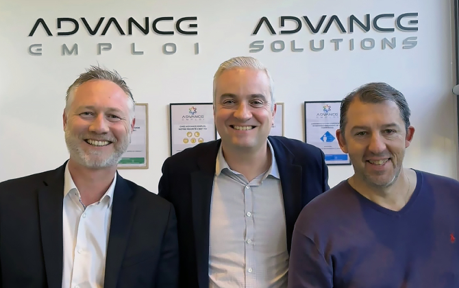 De gauche à droite : Julien Helly, Jérôme Stivin et Jérôme Spaterna sont les cofondateurs du groupe Advance.