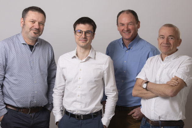 Laurent Heux, Julien Leguy, Gilles du Sordet et Henri Sors sont les associés fondateurs de la biotech grenobloise FunCell.