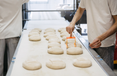 Ligne de fabrication de pain chez Biofournil (Maine et Loire)
