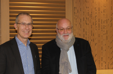 Daniel Epron (à droite), président du Crédit Agricole Normandie, et Pascal Delheure, nouveau directeur général.
