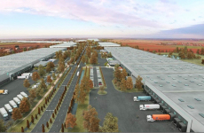 Une vue du futur entrepôt logistique de La Redoute, qui s’étendra sur 110 000 m² sur la zone E-Valley, près de Cambrai (Nord).