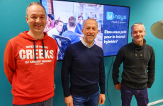 David Guillerm, Olivier Le Fol et Yann Leprovost (de gauche à droite), développement avec le quatrième associé, Stéphane Michot, la solution de Twinsys.