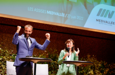 Le maire de Montpellier Michael Delafosse dévoile les premiers grands axes de MedVallée aux côtés de Carole Delga, présidente de Région.