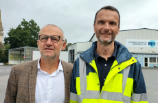 Laurent Ouvrard, DG de Rettenmaier France (maison mère de JRS Marine Products), et Arnaud Delafon, directeur de JRS Marine Products à Landerneau.