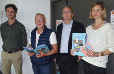Loïc Bruneau, dirigeant de Sofresid Engineering avec Freddie Follezou, Gilles Poupard et Emeline Kenward de l’agence Audélor.