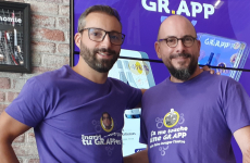 Vincent Gallot et Emmanuel Delorme, deux des cofondateurs de l'application web Gr.app, qui entend faciliter l'achat groupés de vins et champagne.