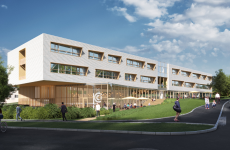 L’esquisse du projet retenu pour le futur campus de la CCI Mayenne. Le bâtiment est attendu pour la rentrée 2025.