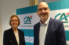 Michèle Guibert, directrice générale, et Olivier Desportes, président du Crédit Agricole des Côtes-d'Armor, sont satisfaits de l’année réalisée en 2022 par la banque.