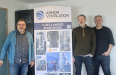 De gauche à droite, Philippe Meglioli, directeur commercial, Éric Gergaud et Franck Vinconneau, les deux associés d’Armor Ventilation.